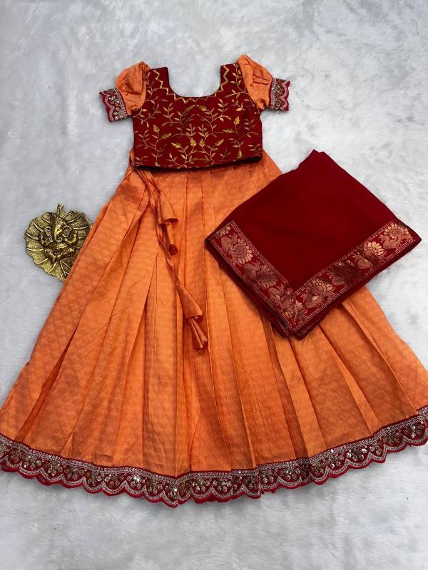 kids lehenga heavy silk Kids fashion wholesale